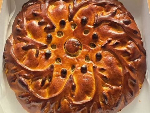 Пирог с вишней и творогом 1 кг